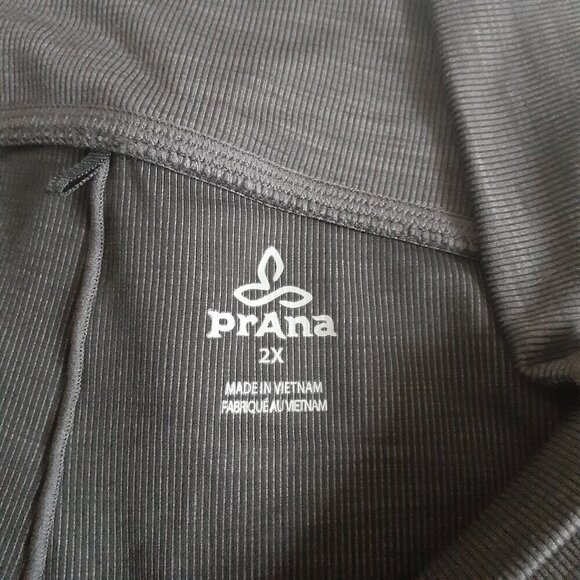 Prana Women's Size 2X Dark Gray Becksa Ribbed Comfort Fit Pockets 7/8 Leggings - Picture 6 of 13